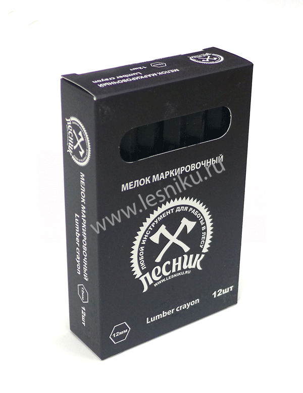 Мелок маркировочный ЛЕСНИК, черный, 12 шт.